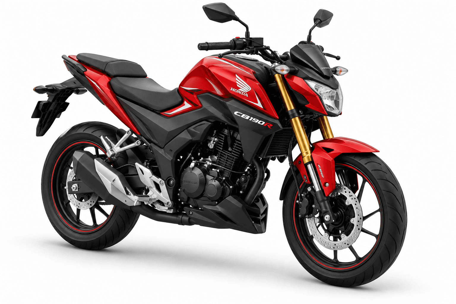 Motocicleta referencial sobre fondo blanco